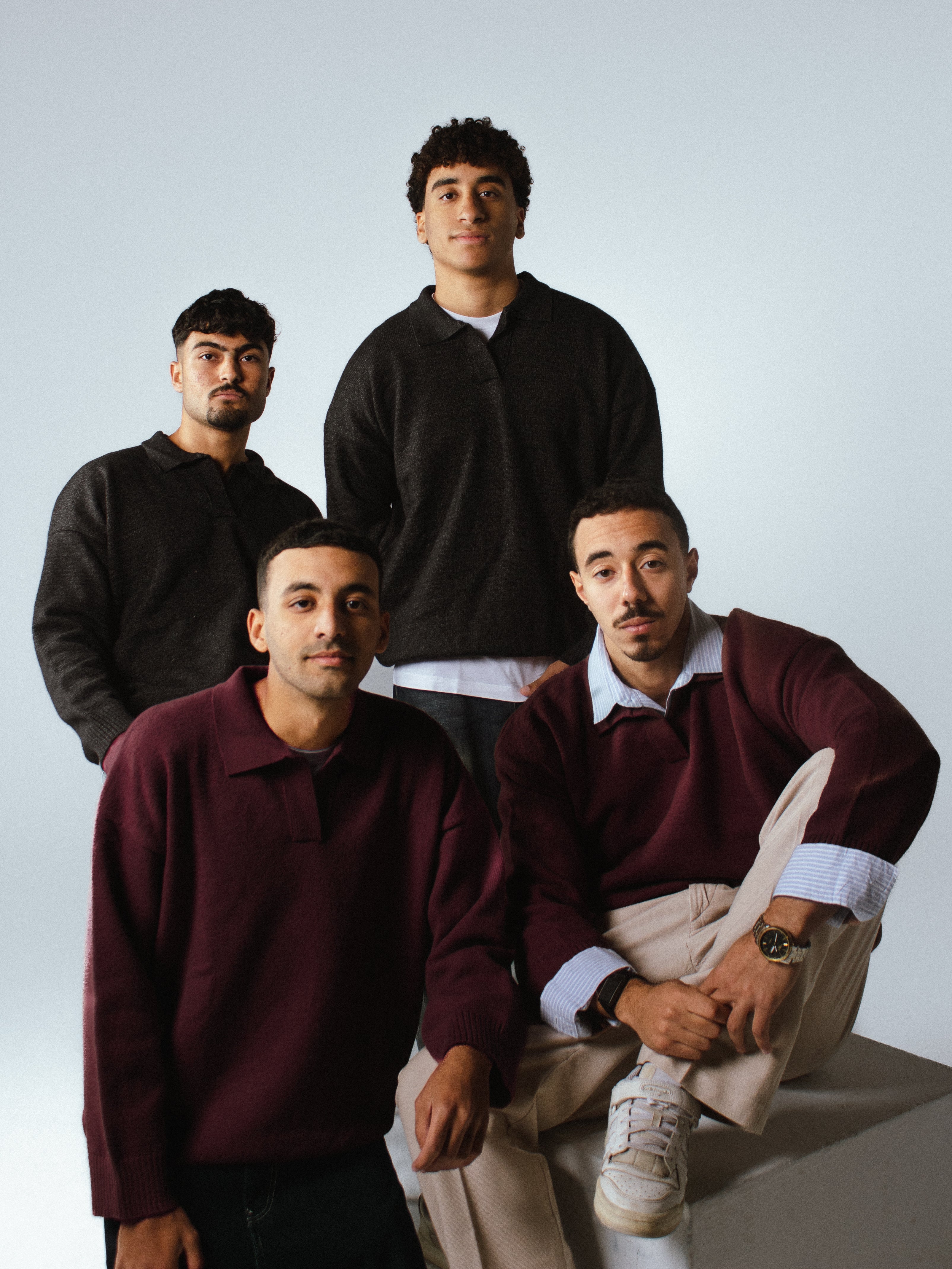 Knit Polo Sweater - Burgundy
