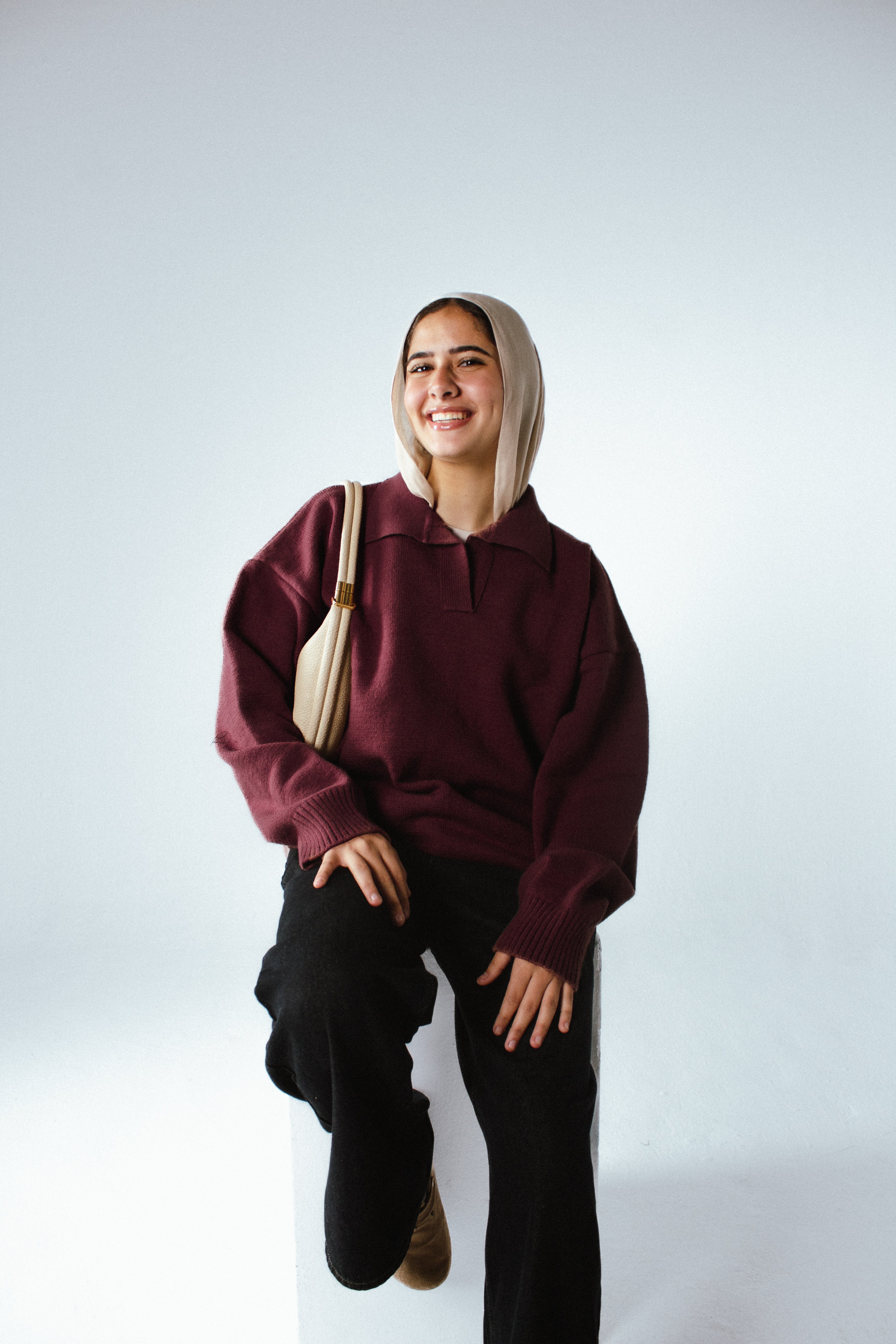 Knit Polo Sweater - Burgundy