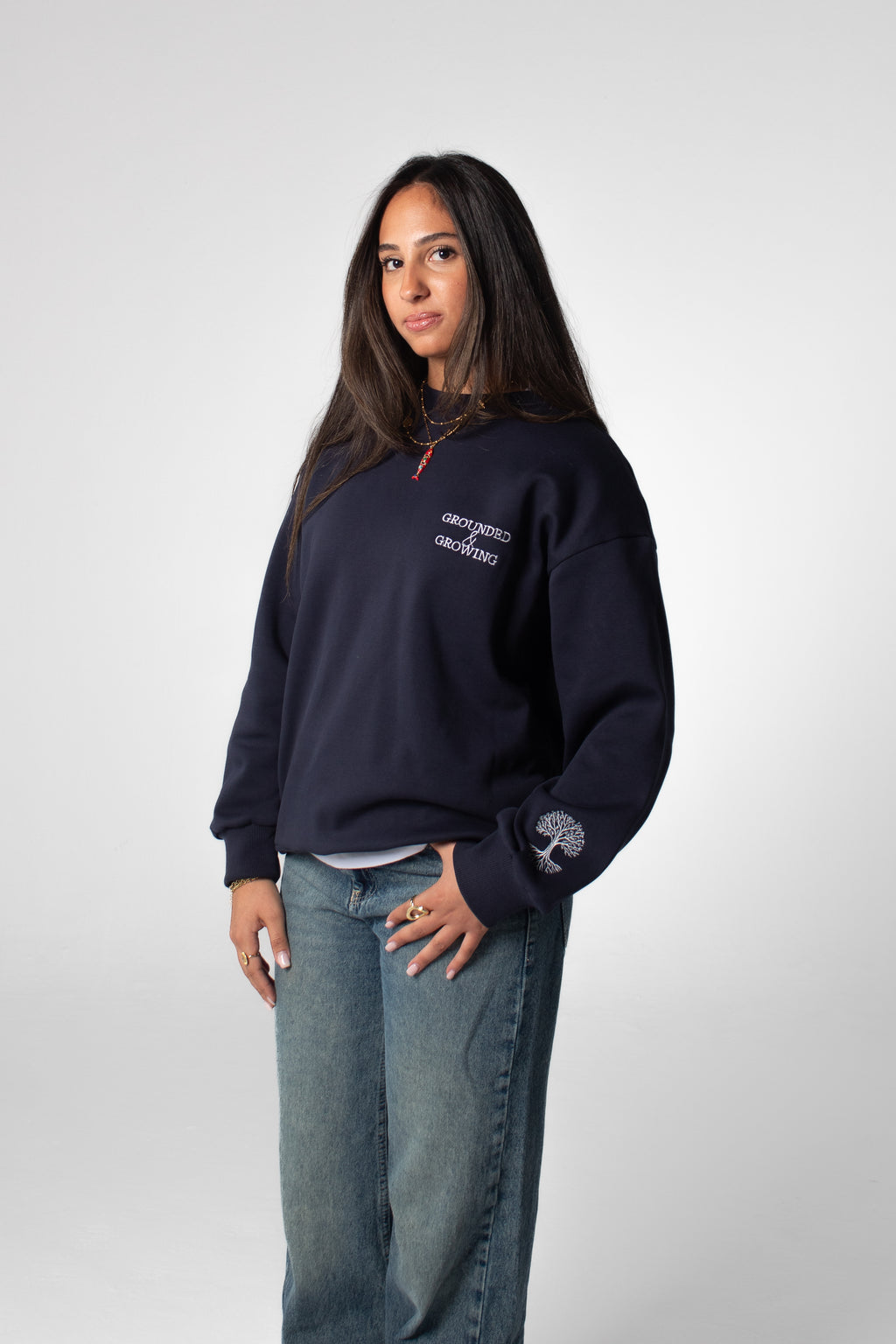 GROUNDED & GROWING Crewneck Sweatshirt - Navy