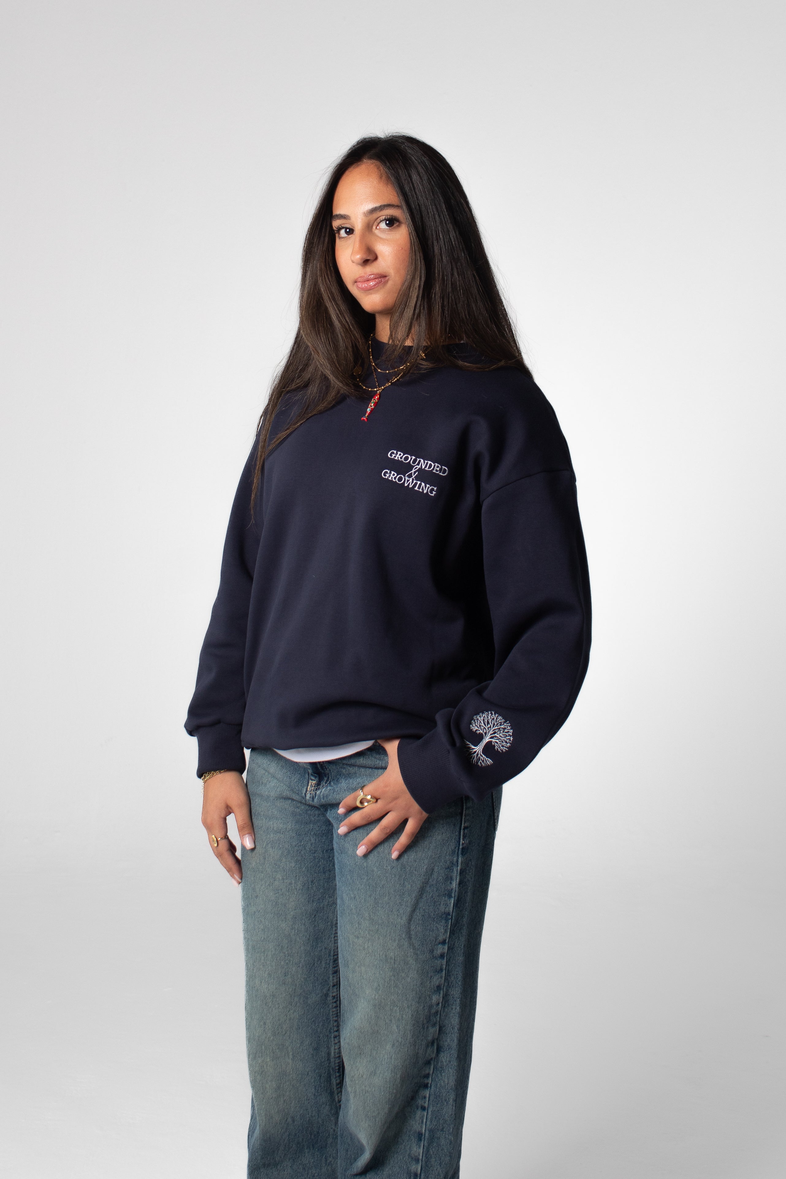 GROUNDED & GROWING Crewneck Sweatshirt - Navy