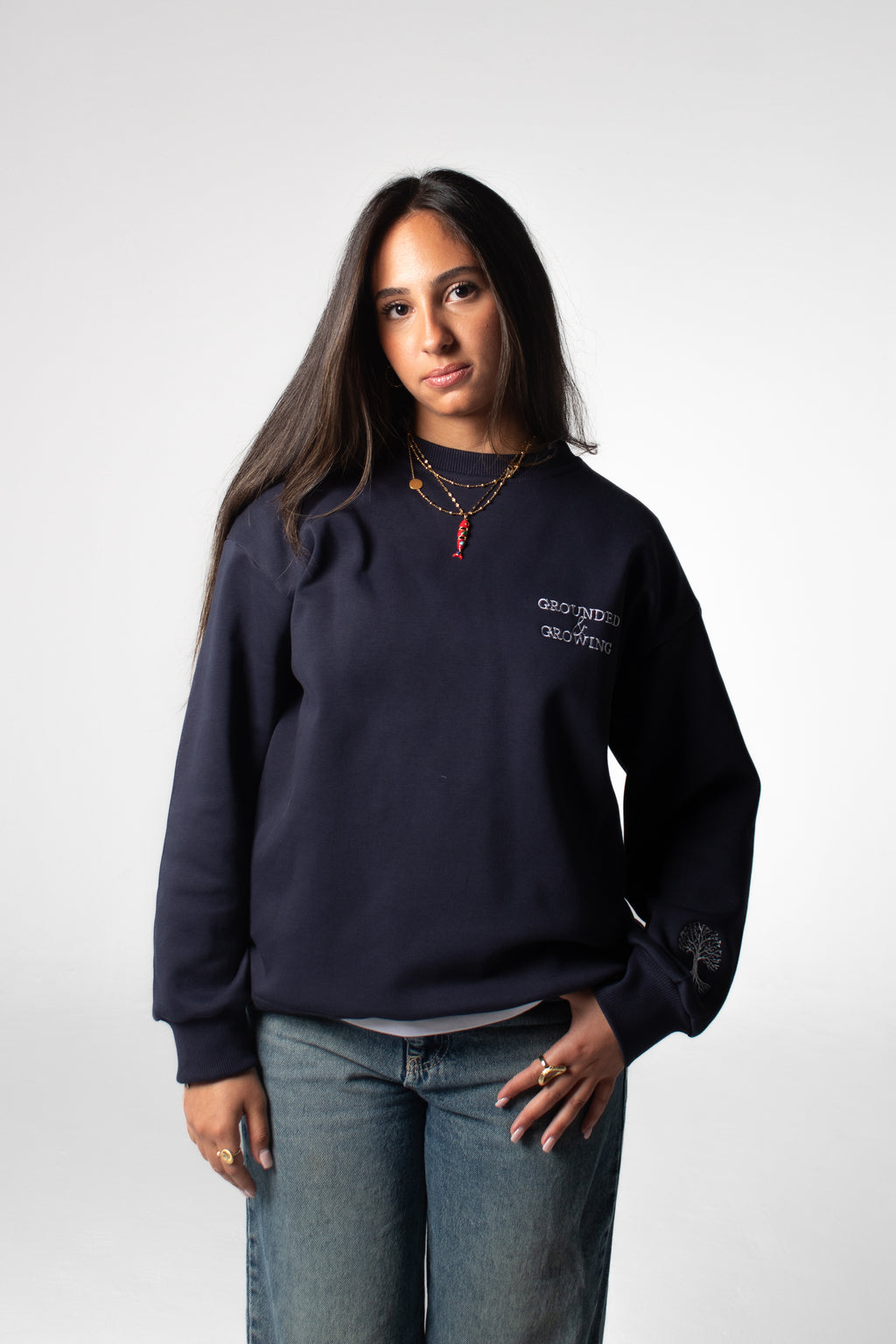 GROUNDED & GROWING Crewneck Sweatshirt - Navy