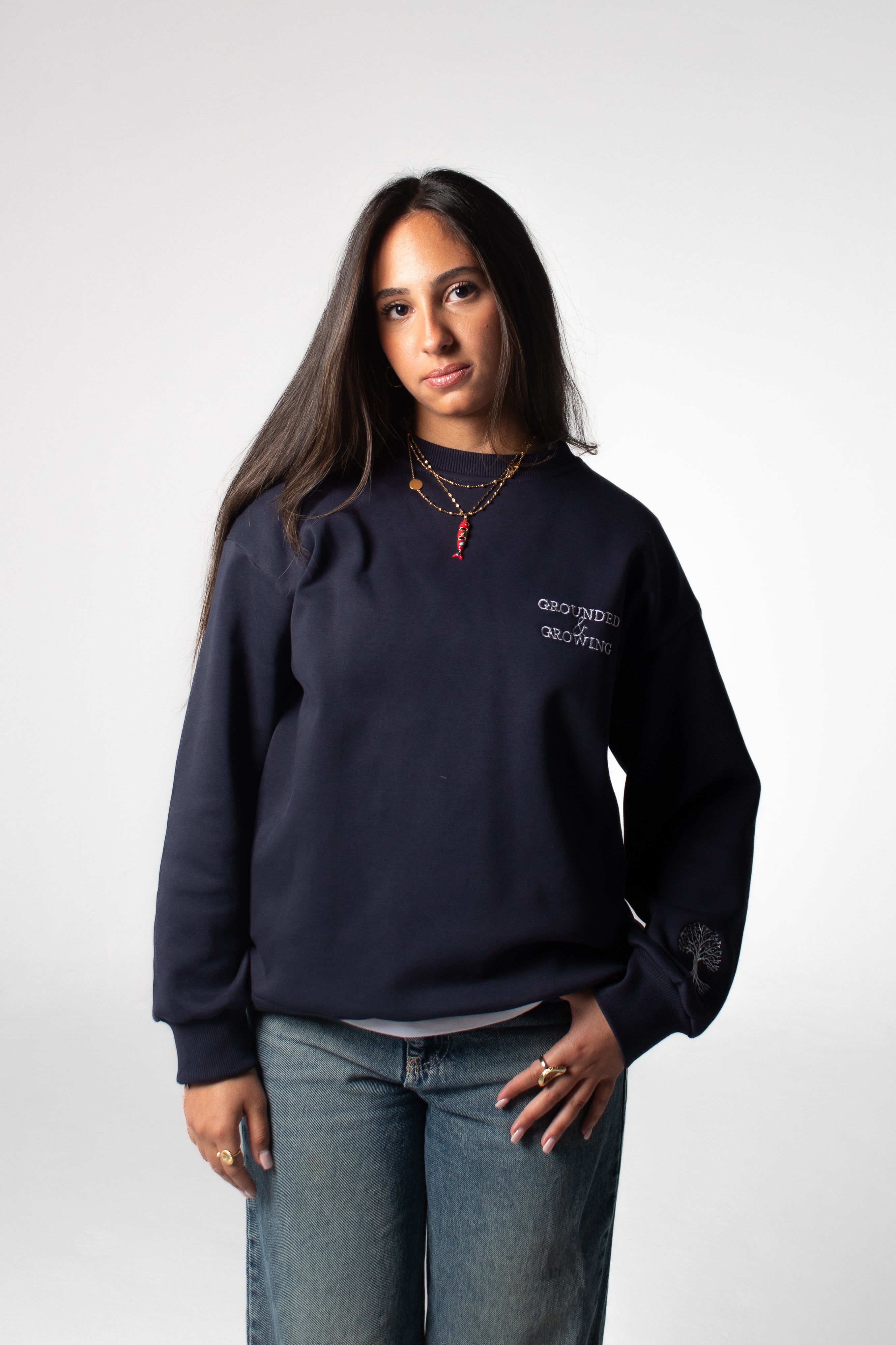 GROUNDED & GROWING Crewneck Sweatshirt - Navy