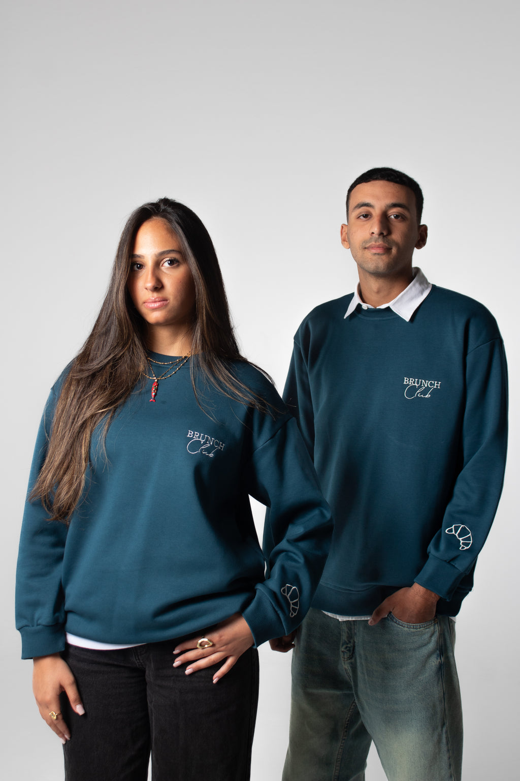 BRUNCH CLUB Crewneck Sweatshirt - Teal