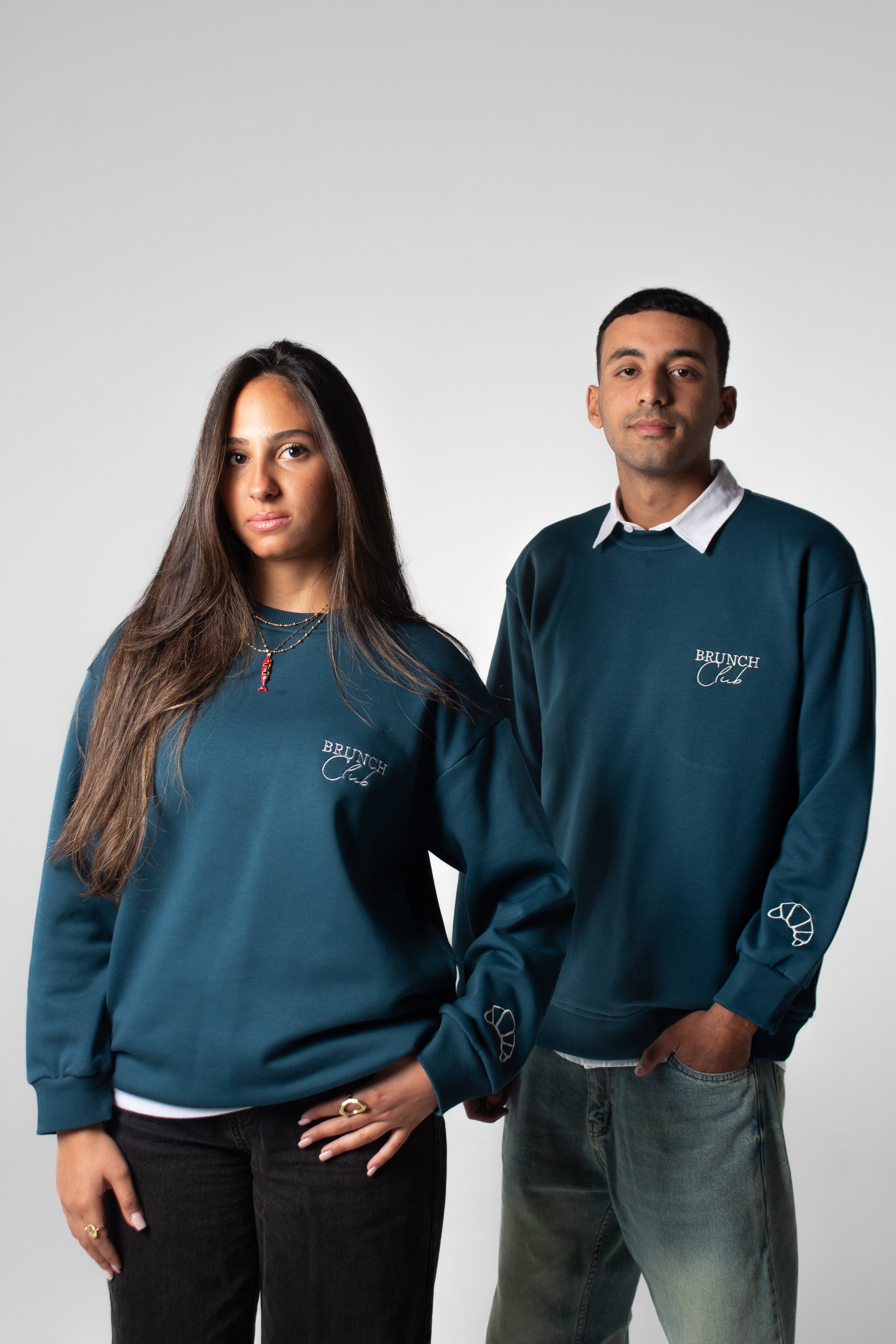 BRUNCH CLUB Crewneck Sweatshirt - Teal