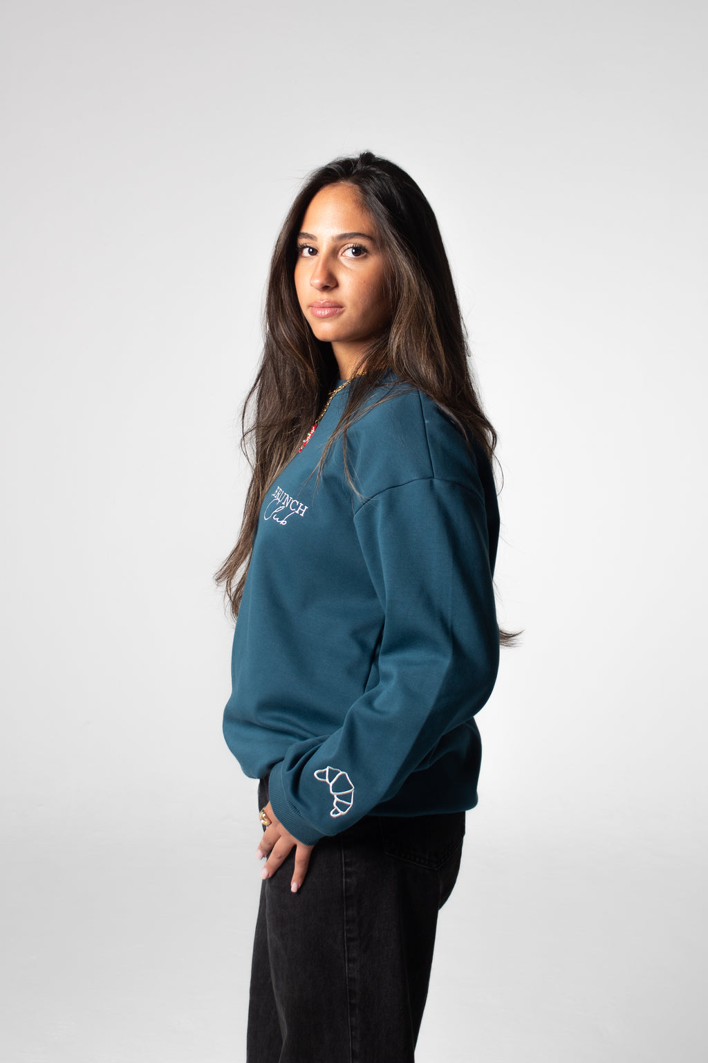 BRUNCH CLUB Crewneck Sweatshirt - Teal