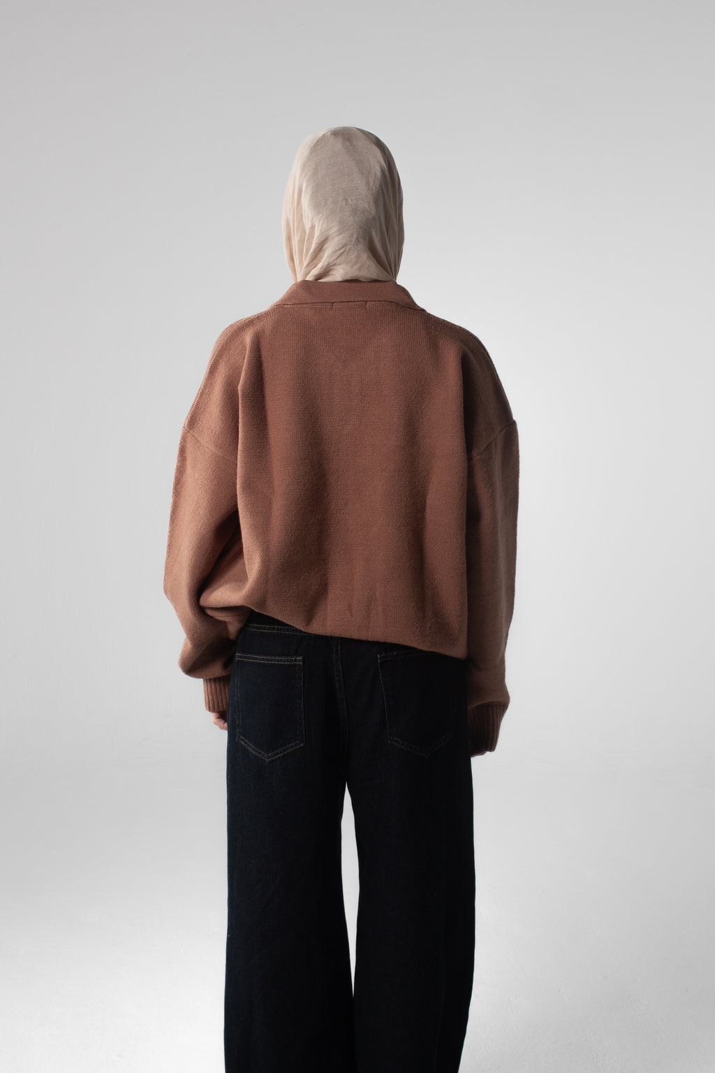 Knit Polo Sweater - Taupe