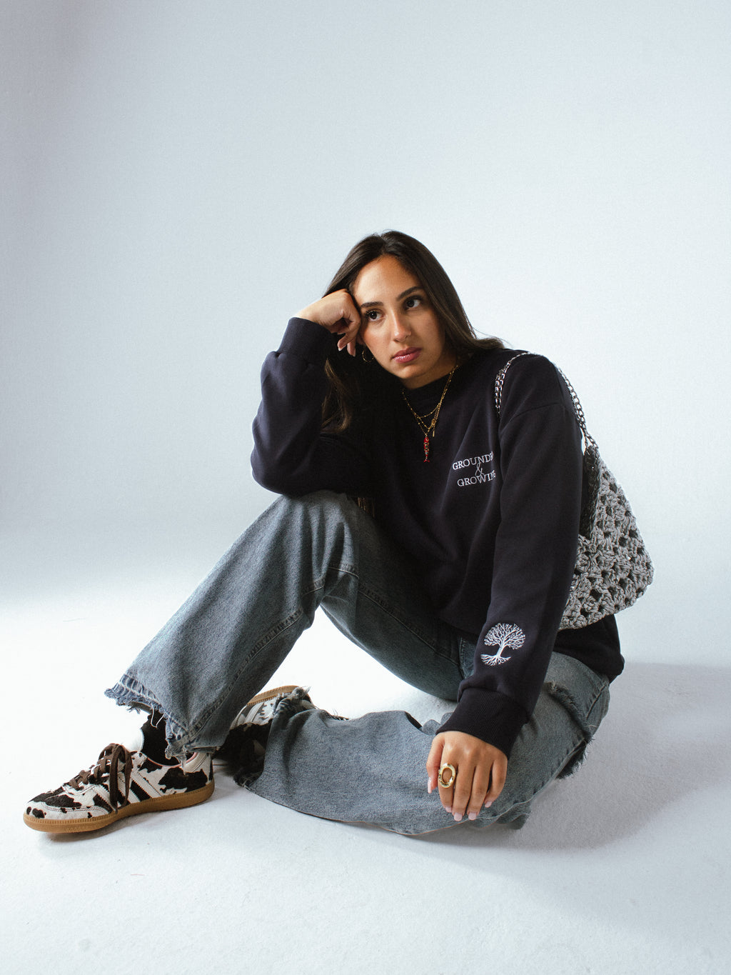 GROUNDED & GROWING Crewneck Sweatshirt - Navy